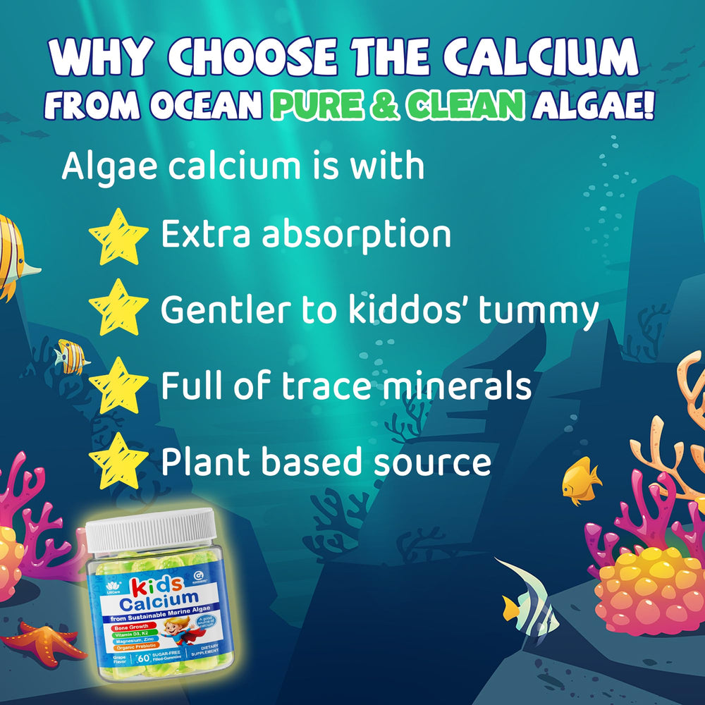 Vitamin D3 and K2 gummy components with calcium and minerals