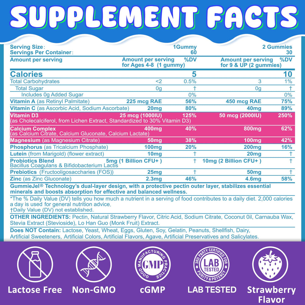 3-in-1 calcium gummies with D3 and magnesium