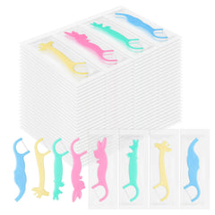 Pink elephant-shaped kids floss pick