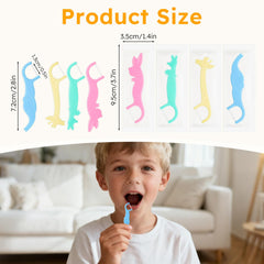 Blue bear-shaped kids floss pick