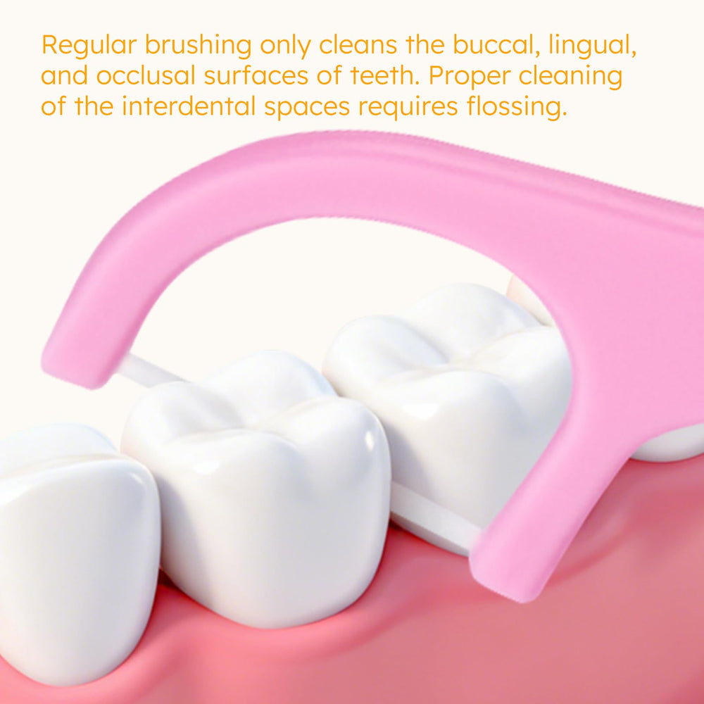 Yellow panda-shaped kids floss pick