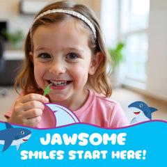 Durable shark-shaped flossers for small hands
