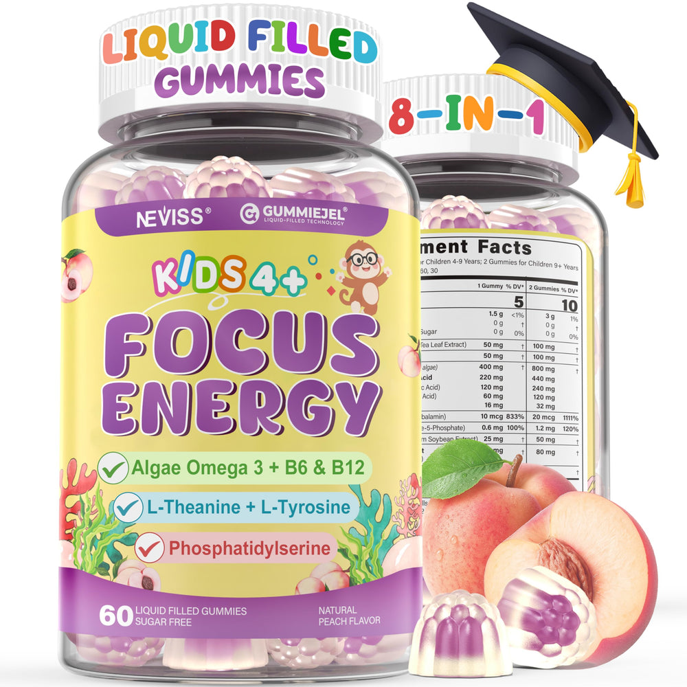 Front of Kids Focus Gummies bottle packaging