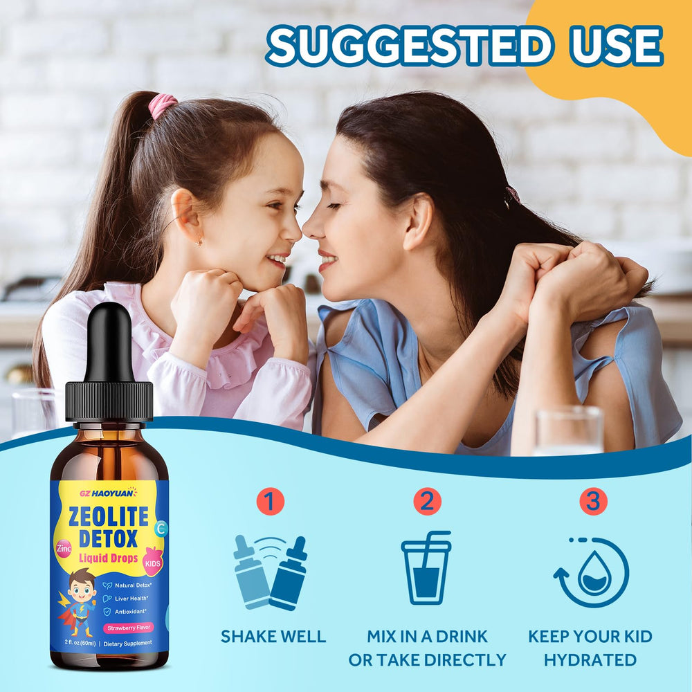 2 oz bottle of Zeolite Detox Drops for kids and adults