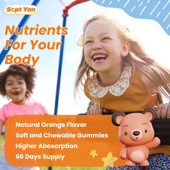 Sugar-free gummies bottle with orange label