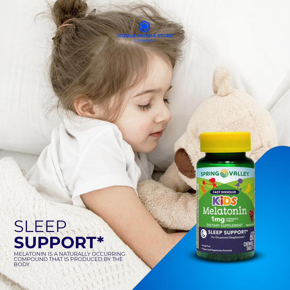 Packaging of grape flavor melatonin chewables for kids