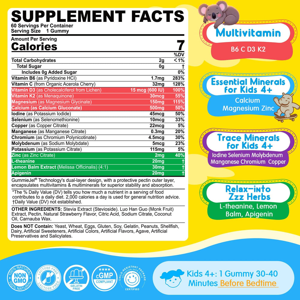 Close-up of gummies showing bright fruit color for kids