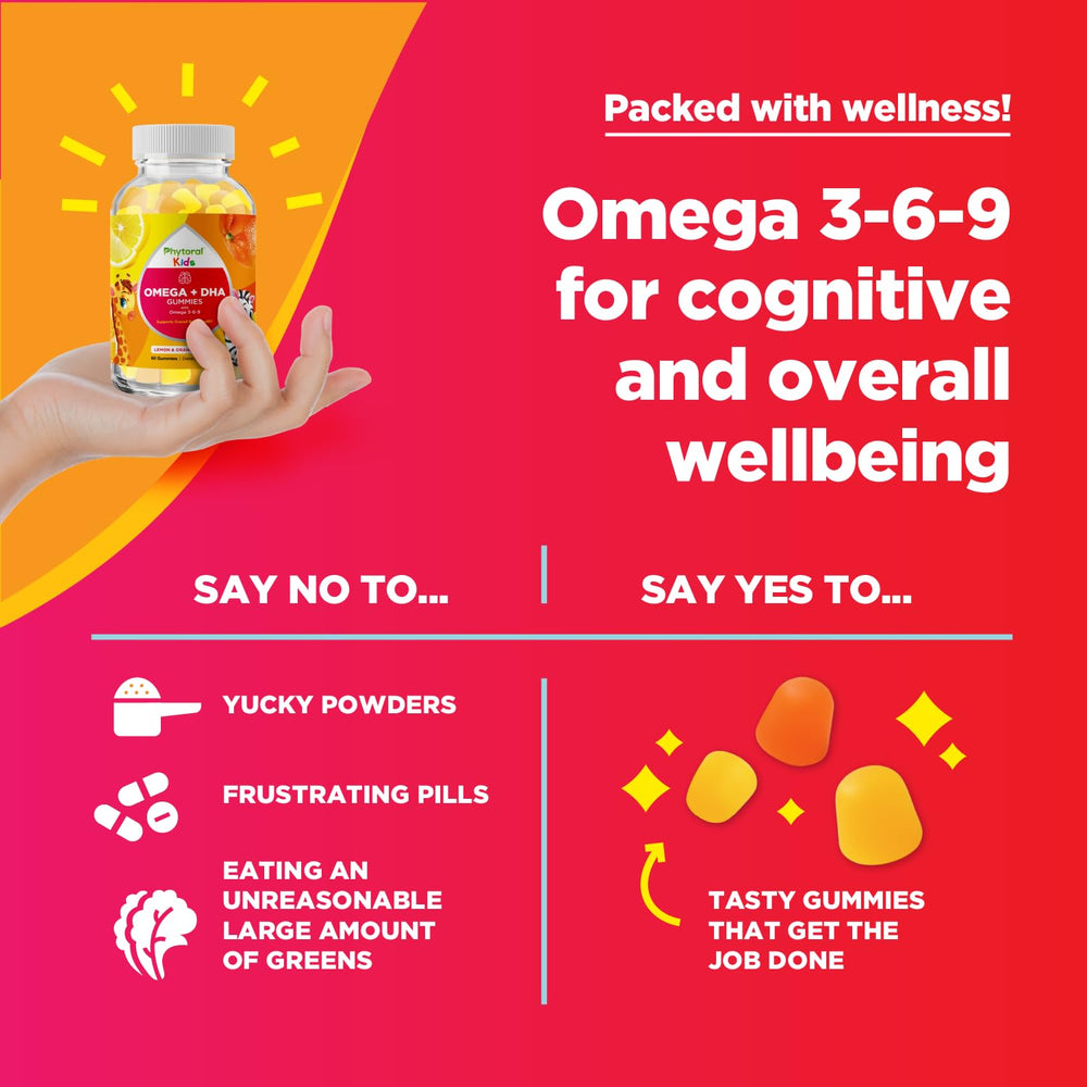 Nutrition facts and ingredients panel for Kids Omega DHA Gummies