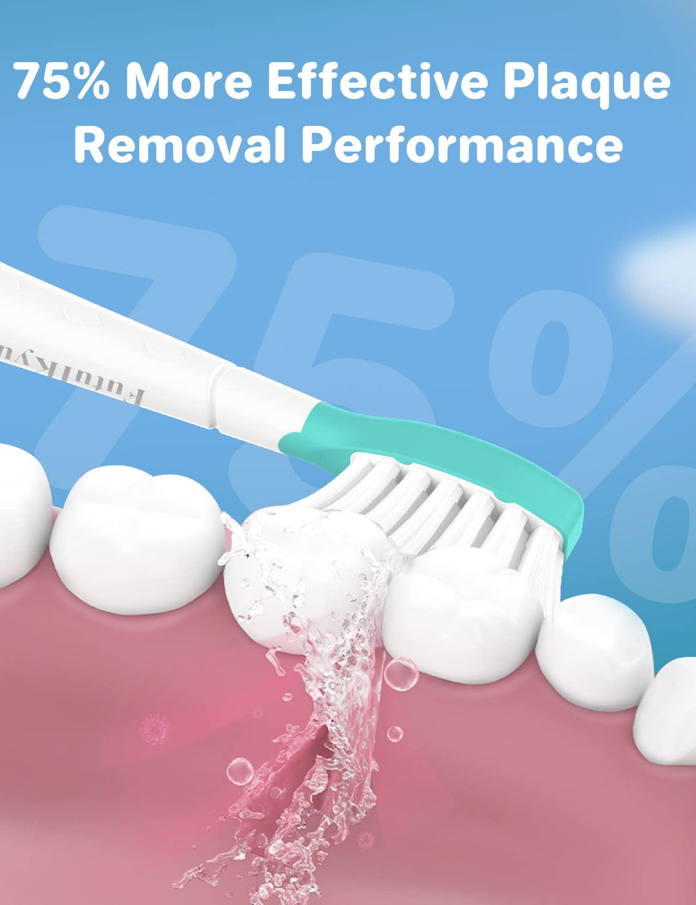 Hygienic protective cap included with each replacement head