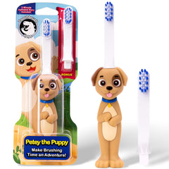 Kids soft puppy toothbrush design for ages 2+ with gentle bristles