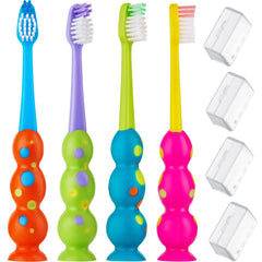 Front view of Kids Toothbrush 4 Pack in multiple colors