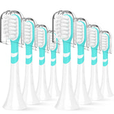 Green mini kids toothbrush head with cap, compatible with Philips Sonicare