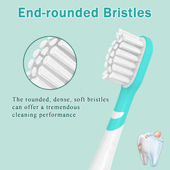 Back rubber-coated design to protect gums on kids toothbrush head