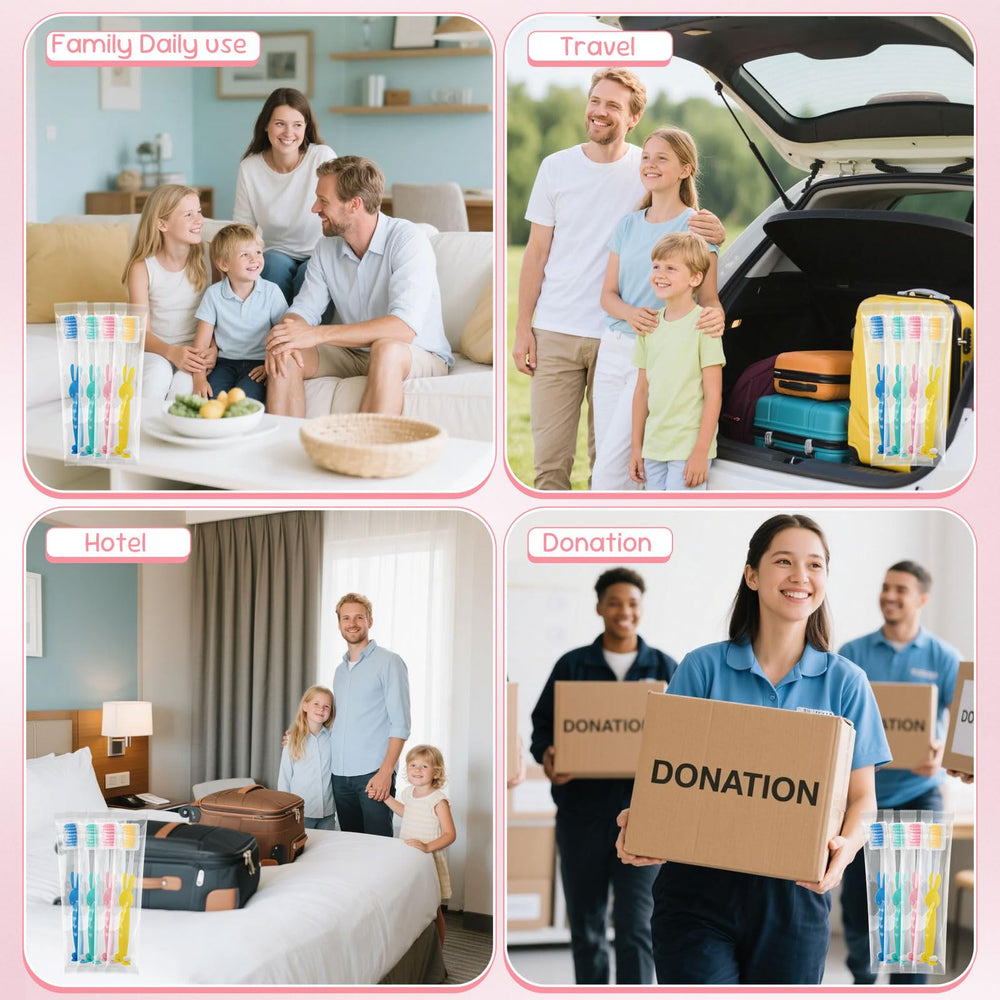 Travel-friendly 60-pack kids toothbrush set with packaging