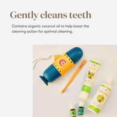 Child brushing teeth with KidScents Slique Toothpaste