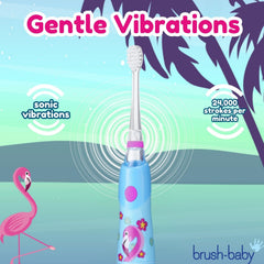 AAA battery included for the KidzSonic Flamingo toothbrush