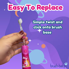 Four-pack replacement brush heads for KidzSonic Rocket