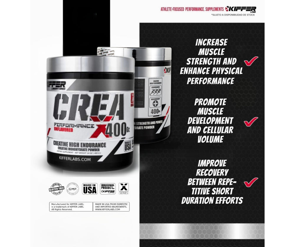 Kiffer Labs CreaX Creatine Monohydrate 400 g tub side view