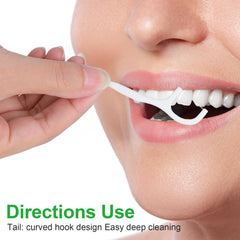 Travel-friendly hygienic floss picks in packaging