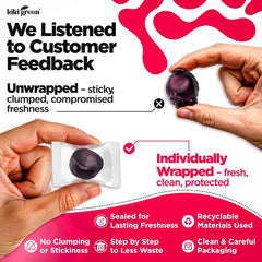 Close-up of raspberry-flavored mushroom gummies