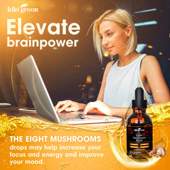 Ingredients and eight-mushroom blend label