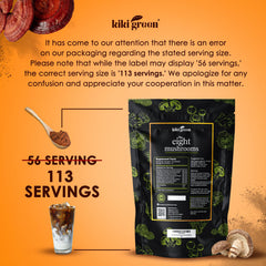 Smoothies prepared with KIKI Green 8 Mushroom powder