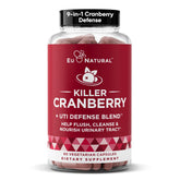 Front view of Killer Cranberry Pills bottle with 60 capsules