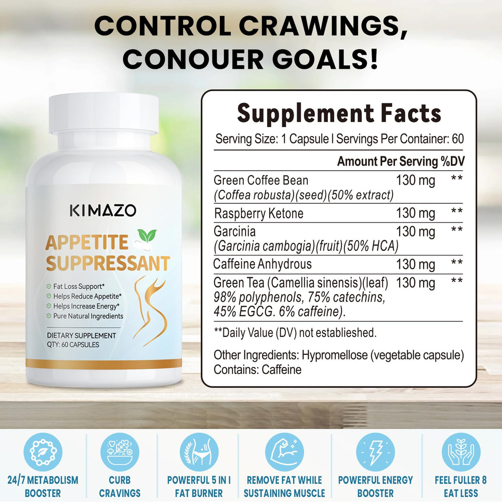 Bottle of KIMAZO 60 capsules shown on white surface