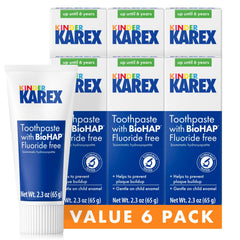 Kinder Karex Hydroxyapatite Kids Toothpaste 6-pack with 2.3 oz tubes