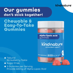 Mixed berry flavored Alpha Lipoic Acid Gummies close-up