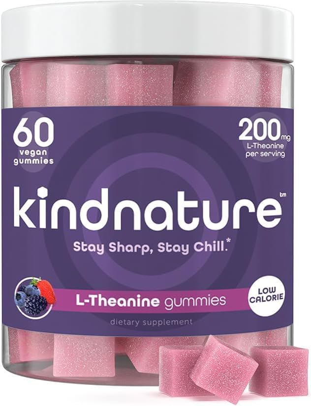 Bottle of kindnature L-Theanine Gummies 200mg