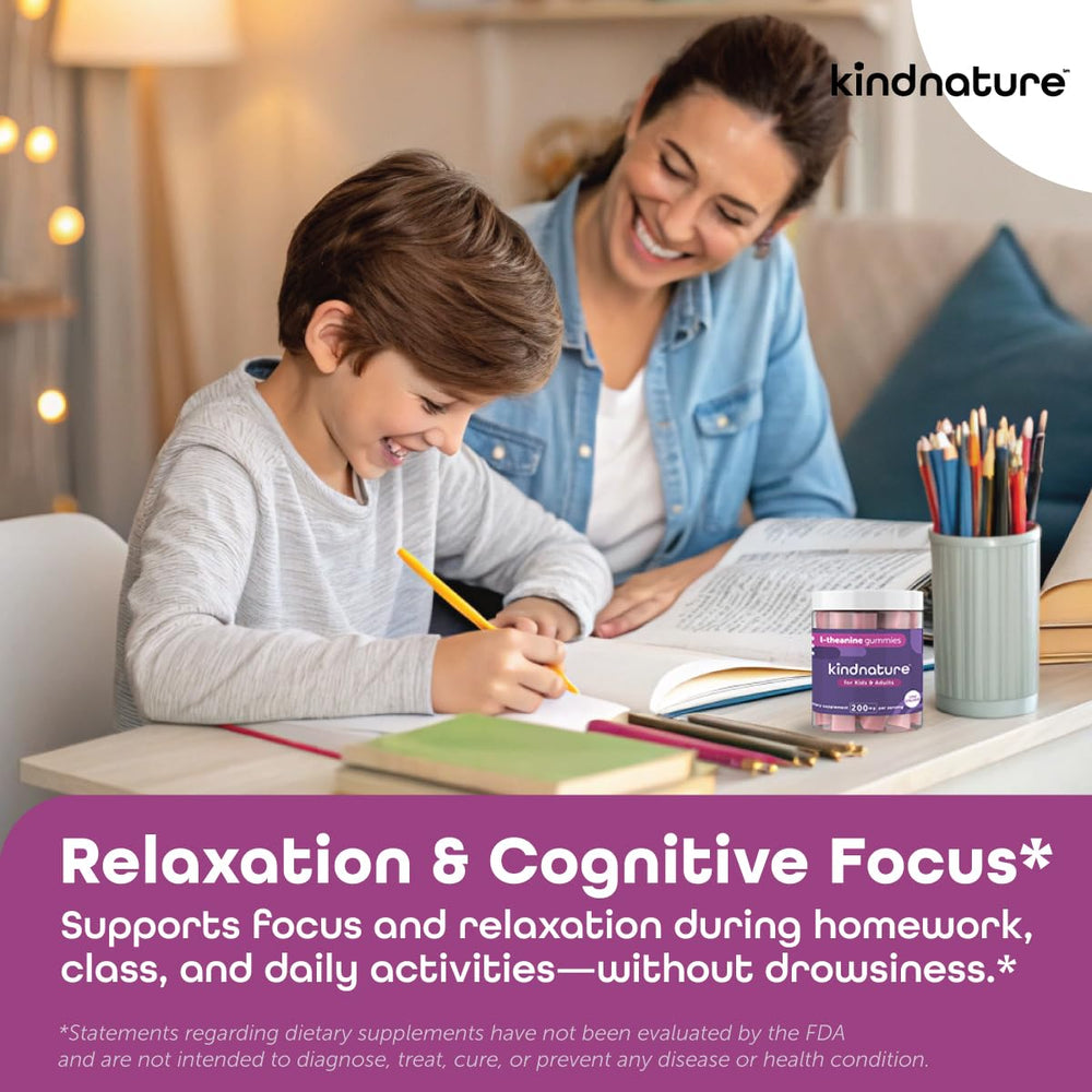 Kid-friendly L-Theanine gummies suitable for ages 4 and up