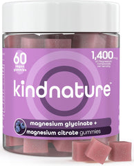 KINDNATURE Magnesium Glycinate & Citrate Gummies bottle – 60 count