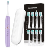 Kingheroes C2PRO Purple electric toothbrush close-up showing handle and bristles