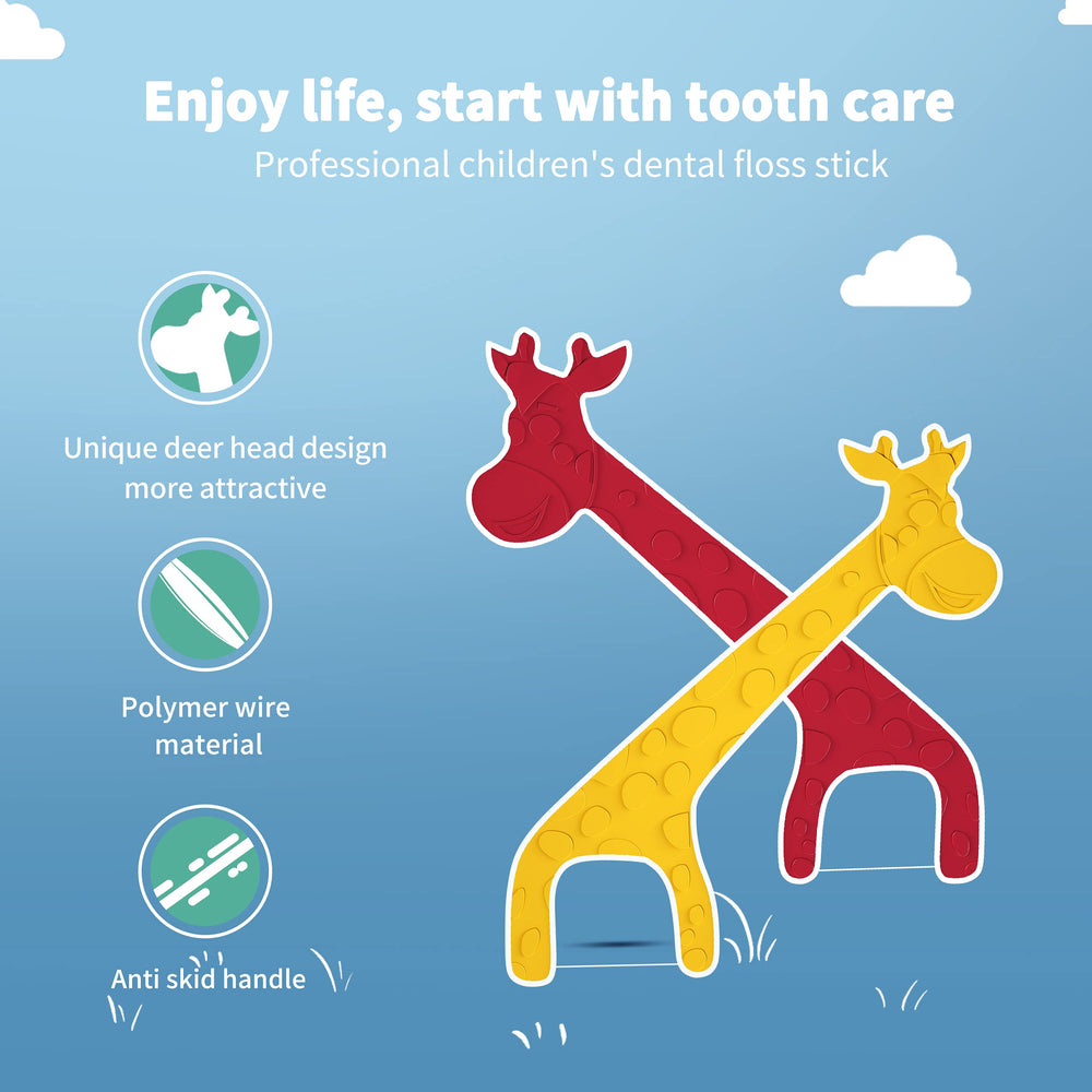 Assorted deer shaped floss picks arranged for display