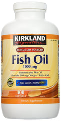 Kirkland natural fish oil bottle pour demonstrates easy daily omega-3 supplementation for heart health