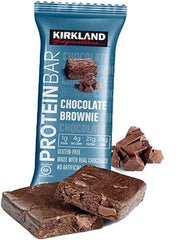 Kirkland Signature Protein Bars Chocolate Brownie snack pack provides portable fuel during activities.