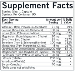 Bottle of Kirkman WP Minerals with mineral illustration