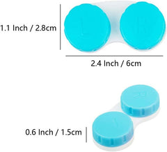 Close-up of screw-top design on a colorful contact lens case