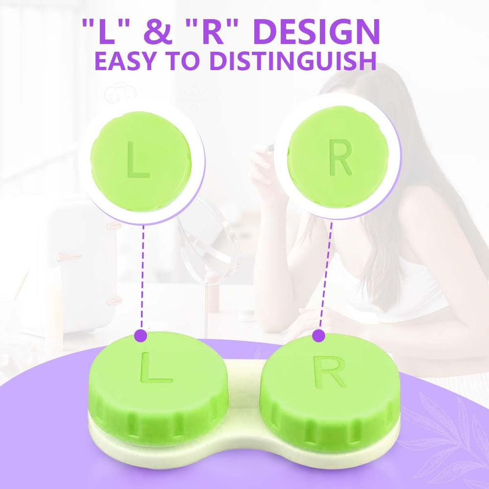 Travel-friendly compact contact lens case size 2.4 x 1.1 x 0.6 inches