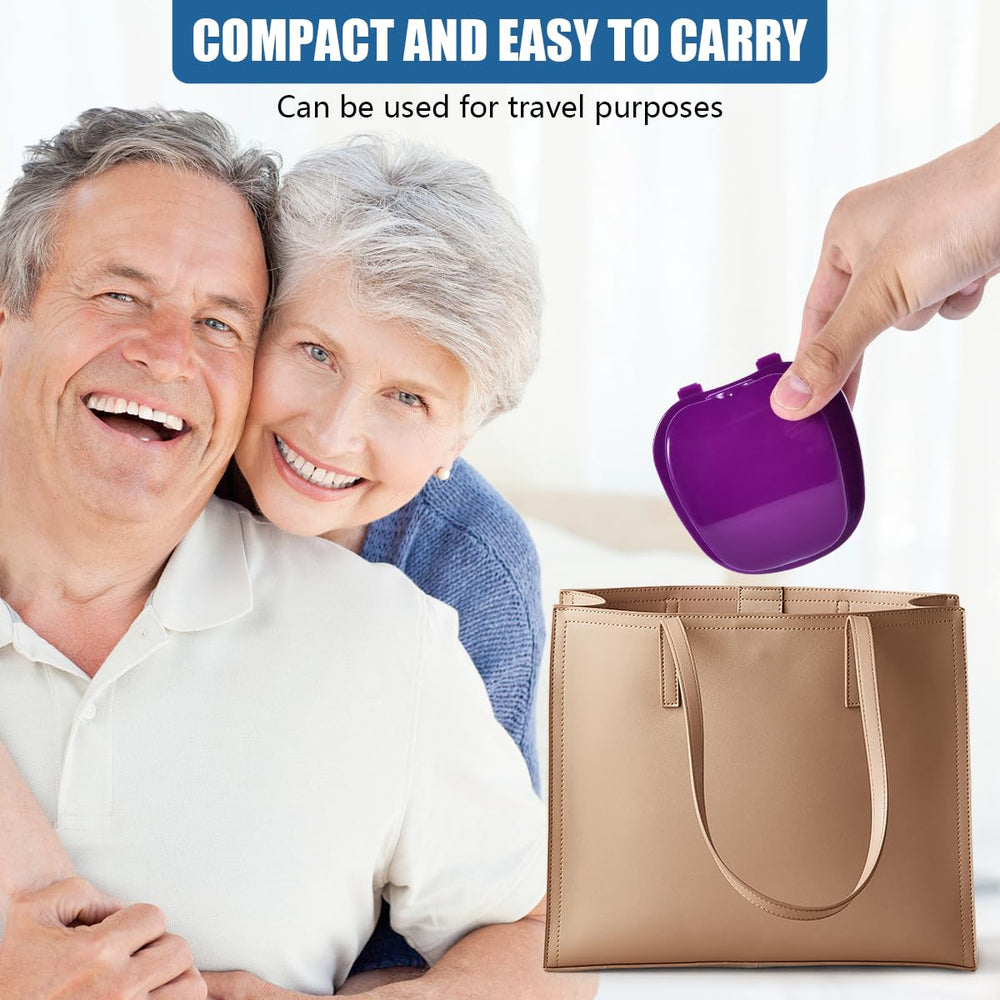 KISEER denture bath case packaging with two cases and brushes