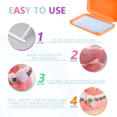 Step by step usage of orthodontic wax on braces