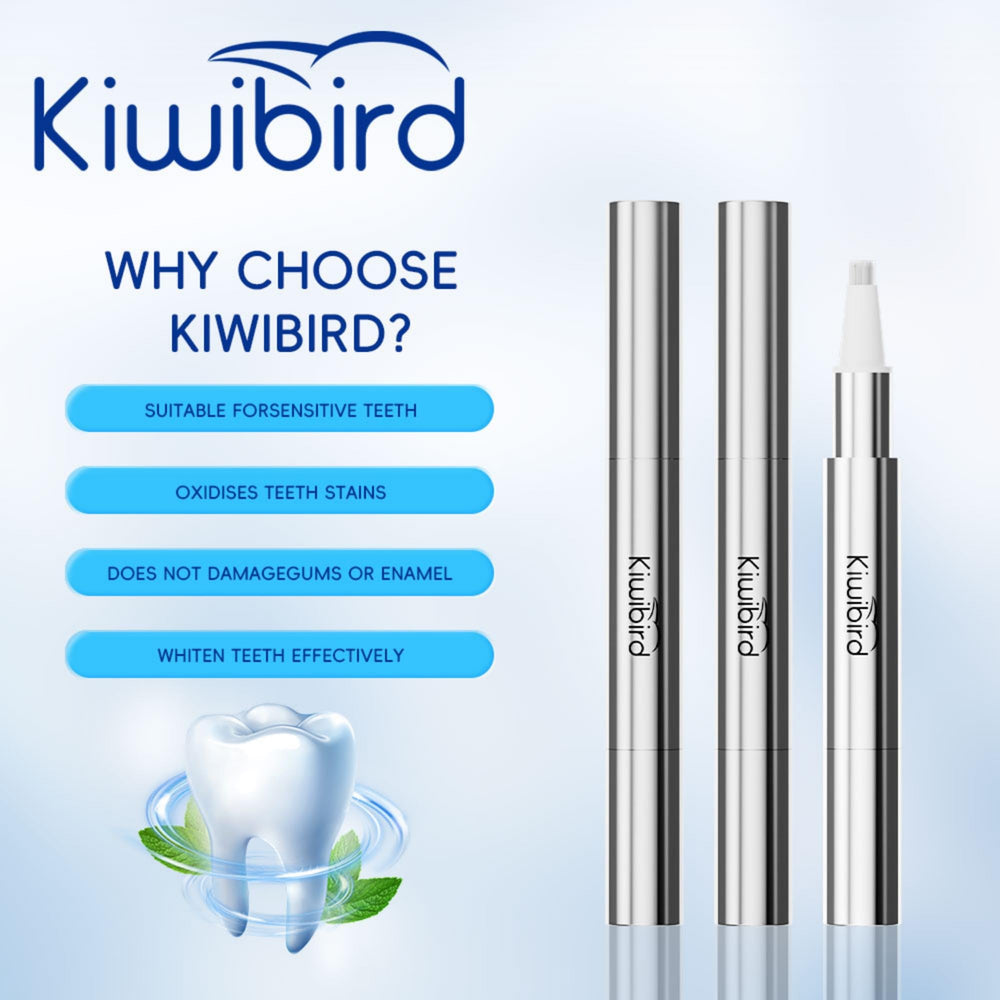 Kit contents layout: pens, shade guide, mouthpiece