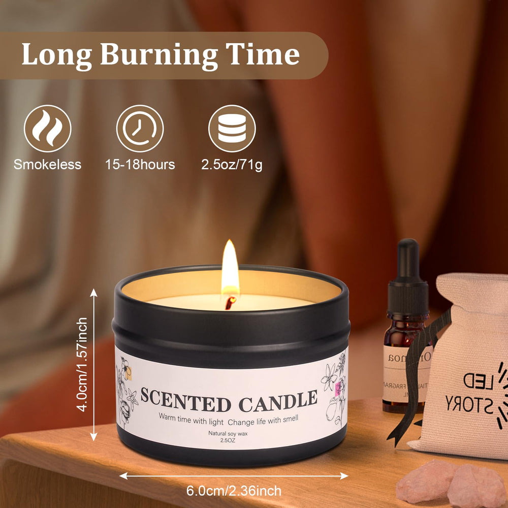 KIYTARBOO 9-pack candles varieties display highlights diverse scents for relaxation.