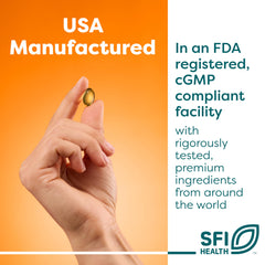 Adrenal health supplement packaging with information