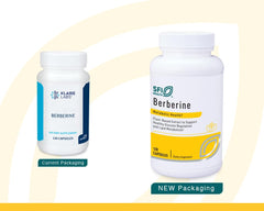Berberine HCI 500mg bottle with label