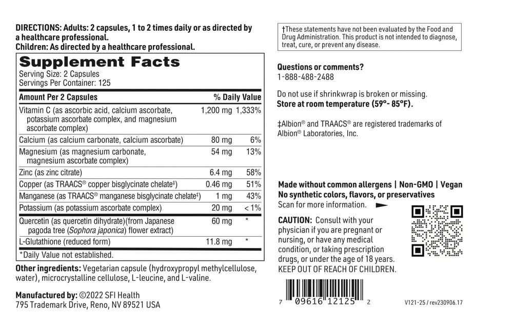 Minerals zinc, manganese, and copper included in the formula