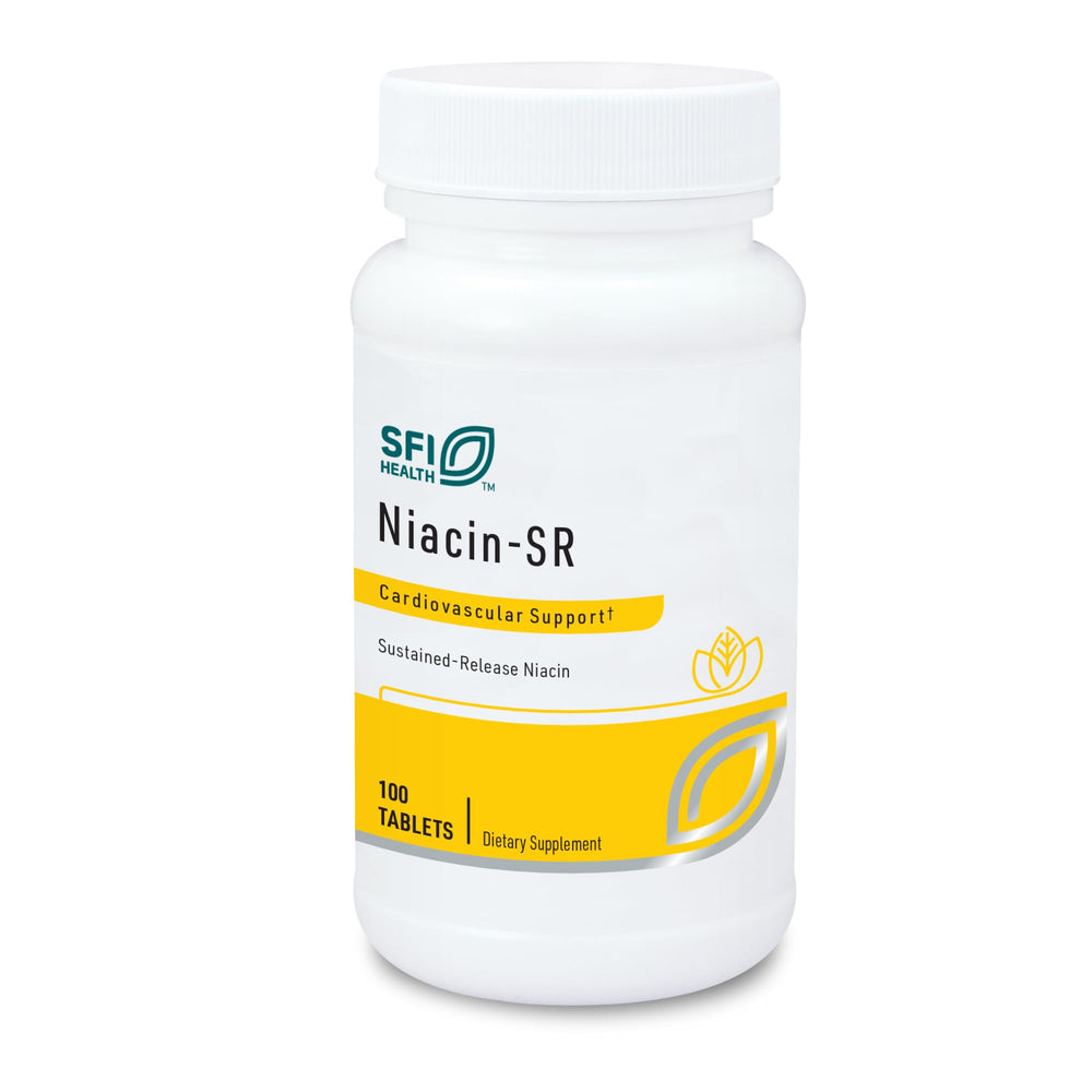 Klaire Labs SFI Health Niacin-SR 500 mg bottle label