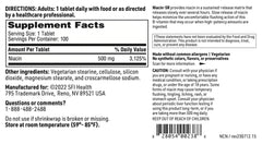 Klaire Labs Niacin-SR packaging and label