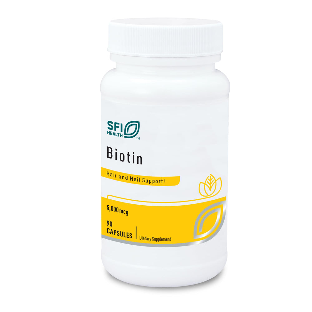 Klaire Labs SFI Health Biotin 5000mcg bottle with 90 capsules